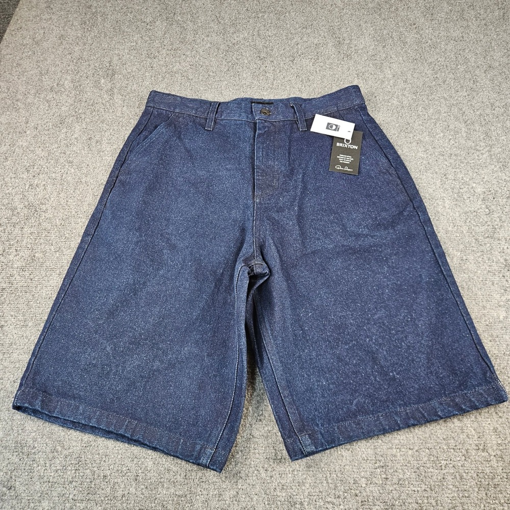Brixton Mens Baggy Fit Denim Shorts Indigo Blue Cotton‎ Size 30 NWT